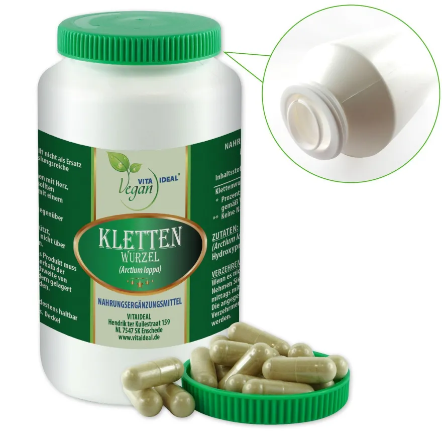VlTA IDEAL Vegan® Kletten Wurzel Kapseln - Burdock - Bardanae Radix - Klettenwurzel