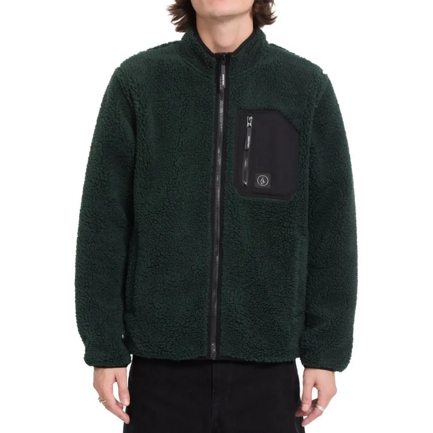 VOLCOM Fleece Muzzer Fuzzar Zip scarab