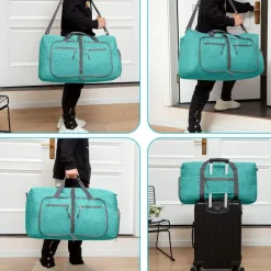 Vomgomfom 115L Reisetasche mit Schuhfach - Große Falttasche für Camping