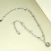 VONALA 925 Sterling Silber Fußkettchen mit Gänseblümchen, Böses Auge