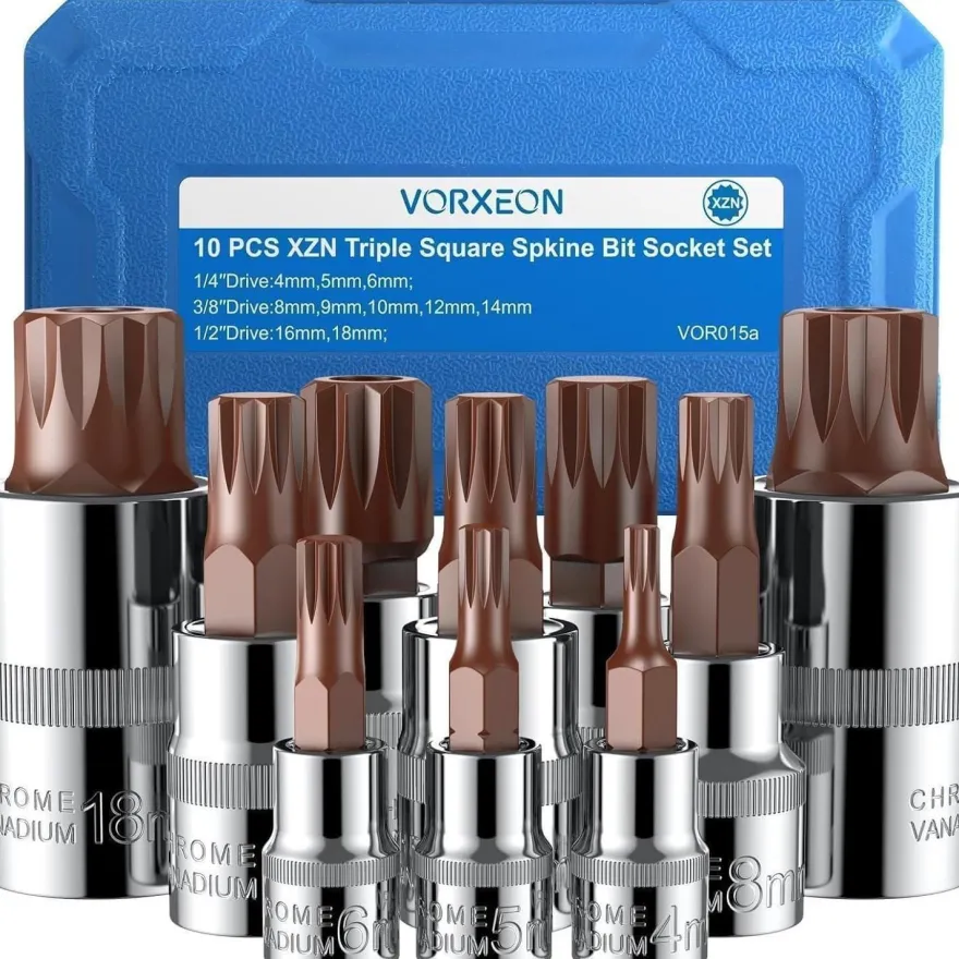 Vorxeon XZN Innenvielzahn Bit-Steckschlüsselsatz M4-M18, 10-teilig, 3