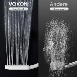 VOXON Duschkopf mit 1,8m Schlauch, Handbrause Wassersparend Hochdruck mit 6