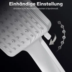 VOXON Duschkopf mit 1,8m Schlauch, Handbrause Wassersparend Hochdruck mit 6
