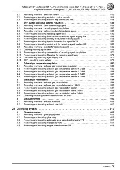 VW Arteon type 3H from 2020 4-cyl. diesel engines 239 hp repair manual pdf ebook