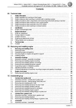 VW Arteon type 3H from 2020 4-cyl. diesel engines 239 hp repair manual pdf ebook
