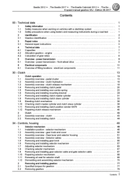 VW Beetle type NBL 2016-2019 6 speed manual gearbox 0AJ repair manual pdf