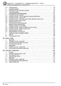 VW Beetle type NBL 2016-2019 6 speed manual gearbox 0AJ repair manual pdf