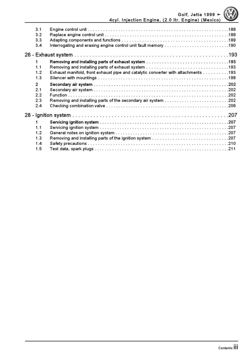 VW Bora 1J 1998-2006 4-cyl. 2.0l petrol engines 115 hp repair manual pdf ebook