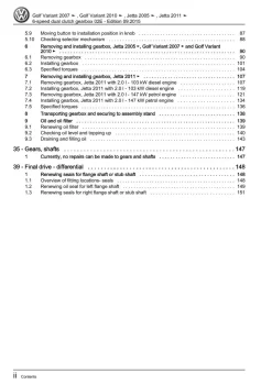 VW Jetta AV 2010-2014 6 speed dual clutch gearbox 02E repair workshop manual pdf
