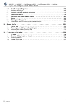 VW Passat 8 3G (14-19) 7 speed dual clutch gearbox 0CW repair workshop pdf eBook