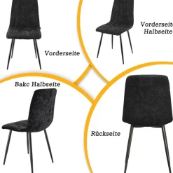 Wafting Esszimmerstühle 8er Set, Gepolsterte Stühle mit Hoher Rückenlehne und