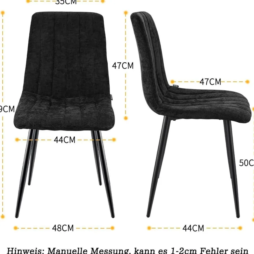 Wafting Esszimmerstühle 8er Set, Gepolsterte Stühle mit Hoher Rückenlehne und