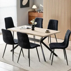 Wafting Esszimmerstühle 8er Set, Gepolsterte Stühle mit Hoher Rückenlehne und