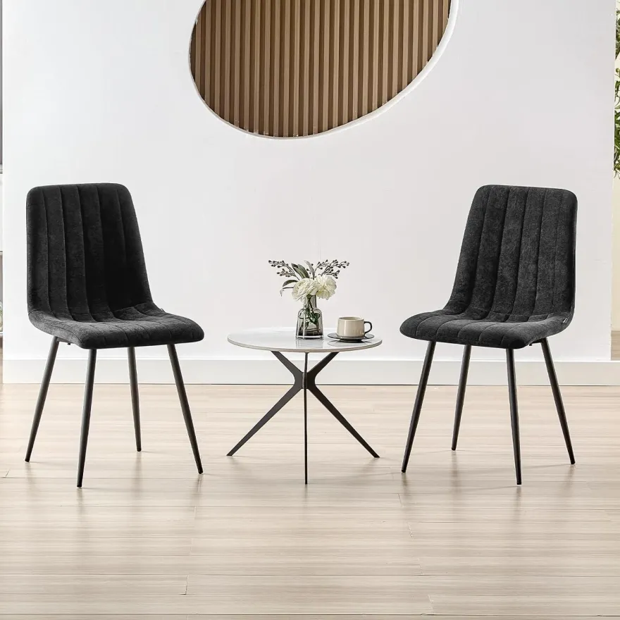 Wafting Esszimmerstühle 8er Set, Gepolsterte Stühle mit Hoher Rückenlehne und