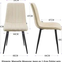 Wafting Esszimmerstühle 8er Set, Gepolsterte Stühle mit Hoher Rückenlehne und