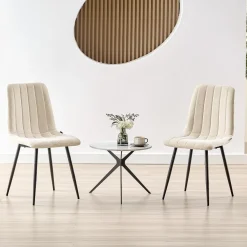 Wafting Esszimmerstühle 8er Set, Gepolsterte Stühle mit Hoher Rückenlehne und