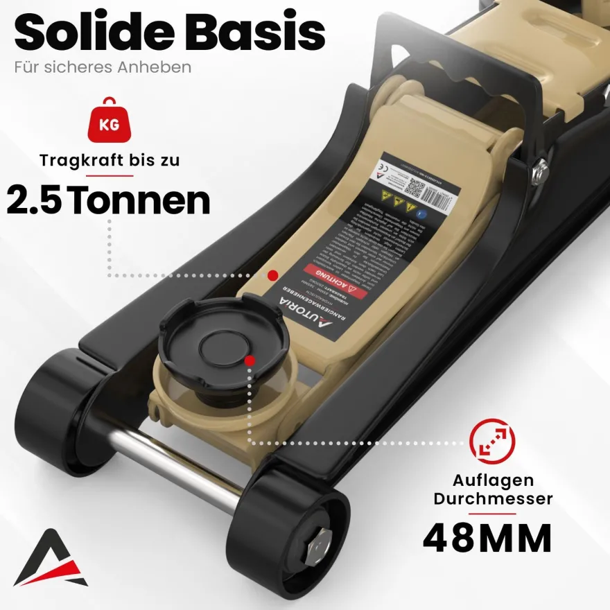 Wagenheber 2.5T hydraulisch Rangierwagenheber Autoheber Rangierheber Beige