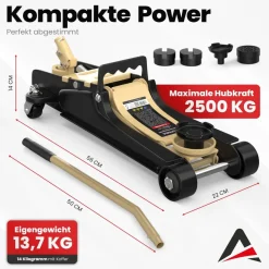 Wagenheber 2.5T hydraulisch Rangierwagenheber Autoheber Rangierheber Beige
