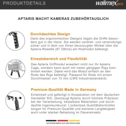 Walimex pro Aptaris Griffmodul DSLR Camcorder Alu für 15 mm Rods Kamerazubehör