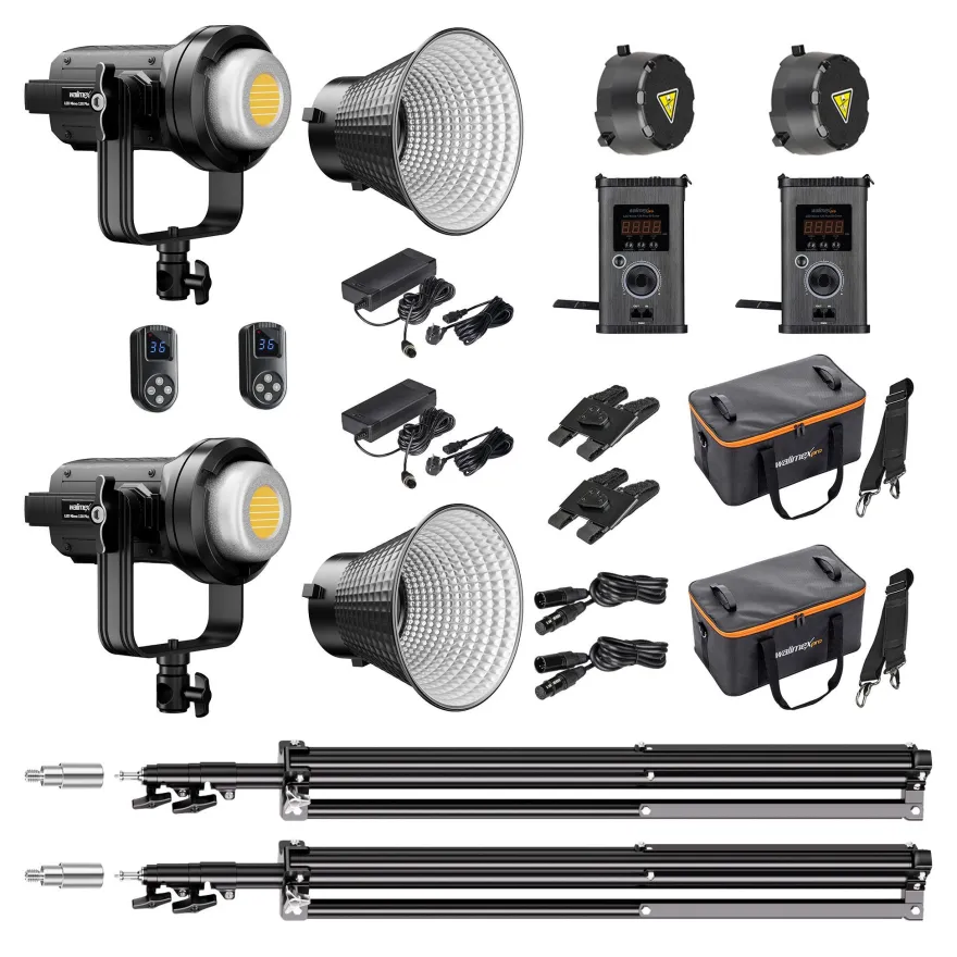 Walimex pro LED Niova Plus 120 W + Stativ 2er Set Lichtstativ Flächenleuchte