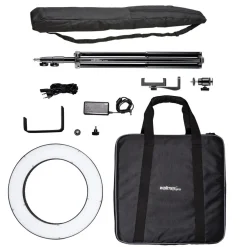 Walimex pro LED Ringleuchte 380 Bi-Color 23W Ringlicht Set Leuchtring Stativ