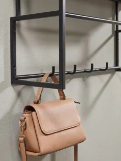 Wandgarderobe Mango Massivholz Metall Modern 71x29x20cm mit Ablage und Kleiderstange