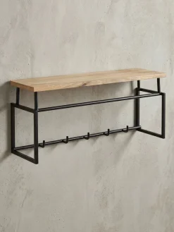 Wandgarderobe Mango Massivholz Metall Modern für Eingangsbereich
