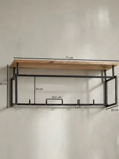 Wandgarderobe Mango Massivholz Metall Modern für Eingangsbereich