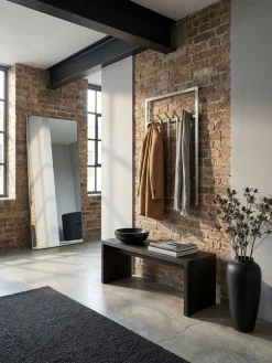 Wandgarderobe Metall Silber Modern 60x100x7,5cm Hakenleiste Wandpaneel