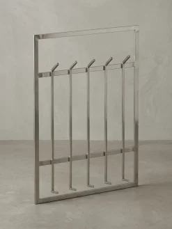 Wandgarderobe Metall Silber Modern 60x100x7,5cm Hakenleiste Wandpaneel