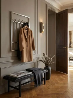 Wandgarderobe Metall Silber Modern 60x100x7,5cm Hakenleiste Wandpaneel