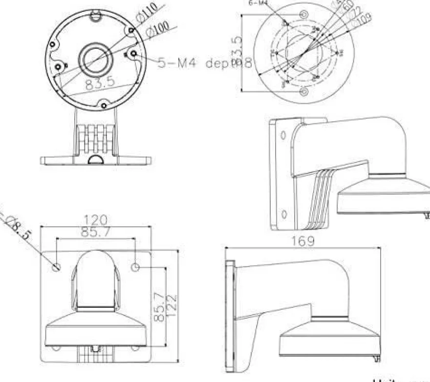 Wandhalterung Hikvision DS-1272ZJ-110-TRS Weiß