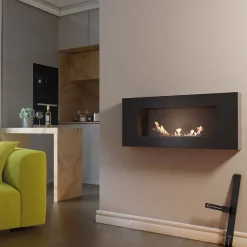 Wandkamin Bioethanol DELTA FLAT TÜV schwarz