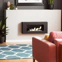 Wandkamin Bioethanol DELTA FLAT TÜV schwarz