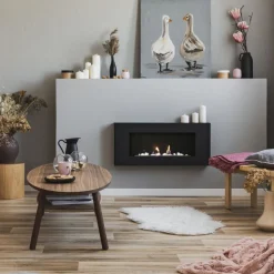Wandkamin Bioethanol DELTA FLAT TÜV schwarz