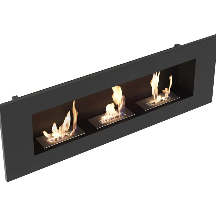 Wandkamin Bioethanol DELTA 3 TÜV schwarz