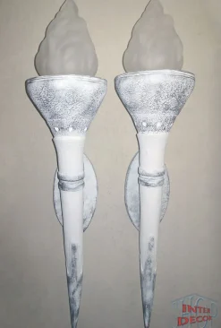 Wandlampe Wandfackel Ägyptische Fackel Wandleuchte Set 2 x Lampe Kunstharz 75 cm