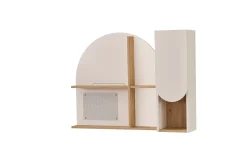 Wandregal-Set Classy in Cremeweiß/Holzoptik