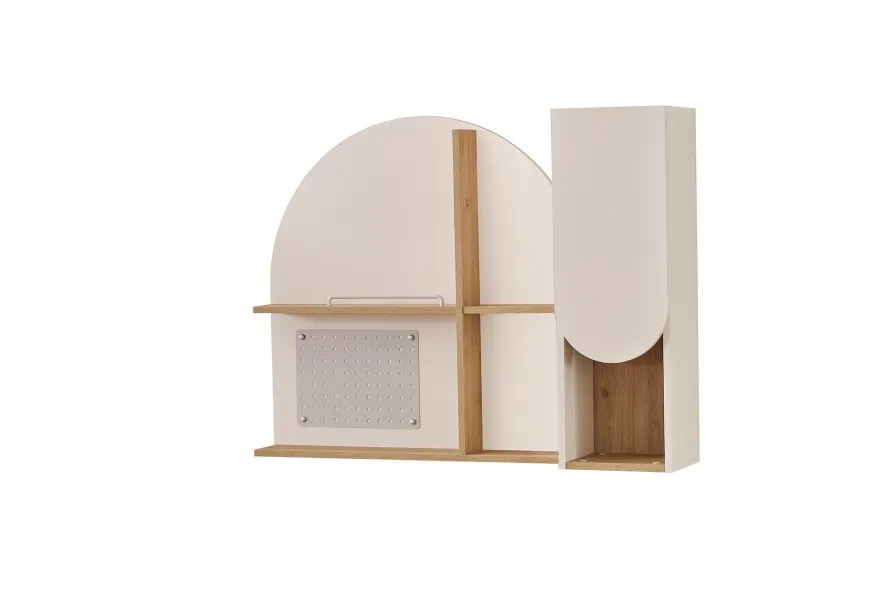 Wandregal-Set Classy in Cremeweiß/Holzoptik