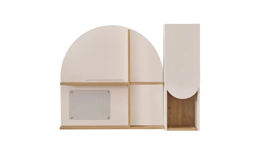 Wandregal-Set Classy in Cremeweiß/Holzoptik