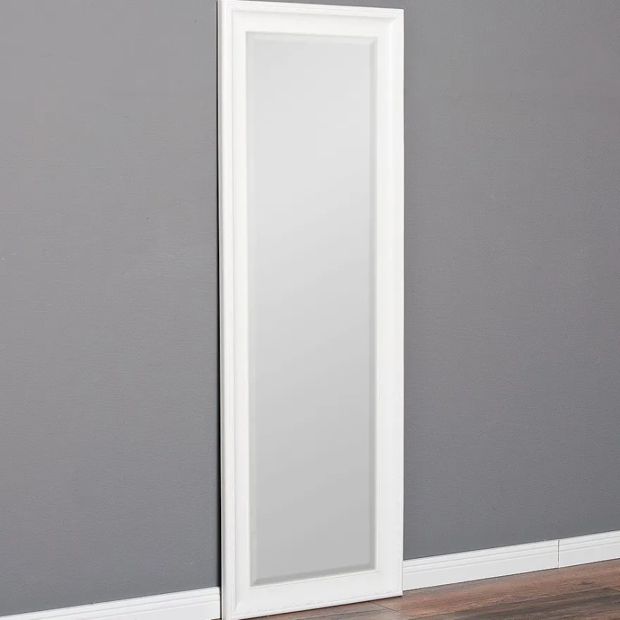 Wandspiegel COPIA 140x50cm Pur-Weiß Spiegel Barock Holzrahmen Facette