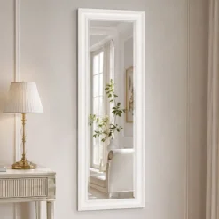 Wandspiegel COPIA 140x50cm Pur-Weiß Spiegel Barock Holzrahmen Facette