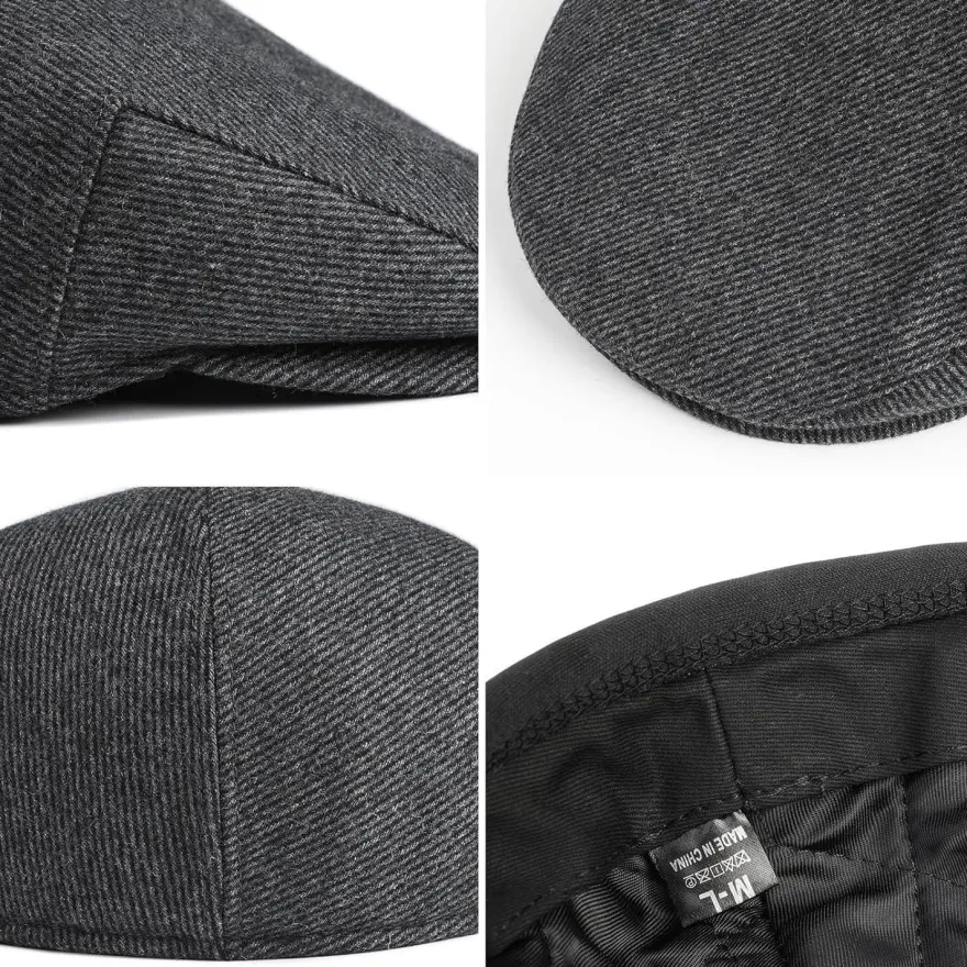 Wantonfy Herren Barett Cap Gatsby Stil Schirmmütze Newsboy Flat Cap Baskenmütze
