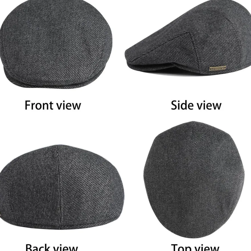 Wantonfy Herren Barett Cap Gatsby Stil Schirmmütze Newsboy Flat Cap Baskenmütze