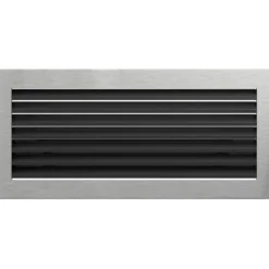 Warmluftgitter Ofen 17x37 cm Edelstahl gebürstet Kaminofen Kamin Heizeinsatz