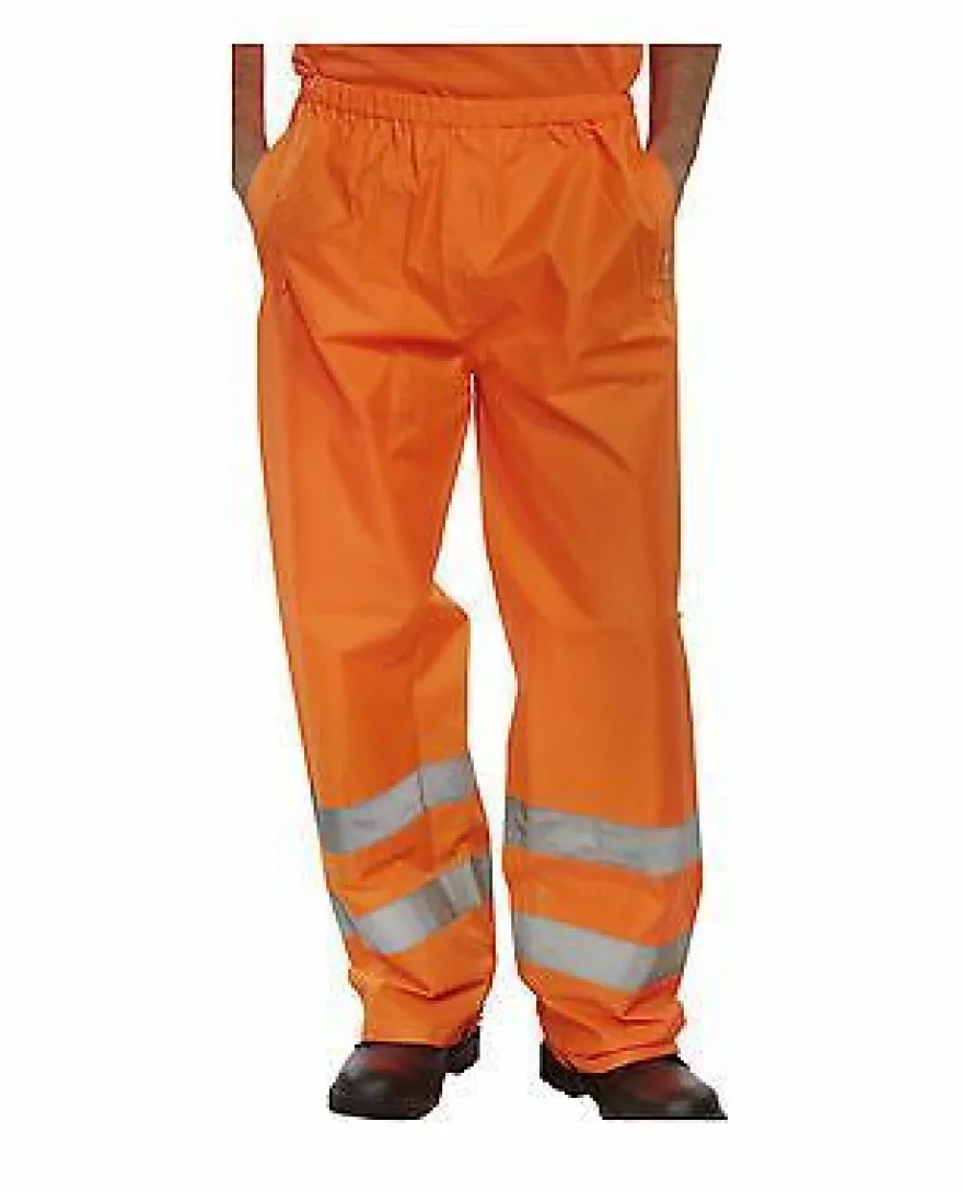 Warnschutz Regenhose gelb orange Arbeitshose Warnschutzhose Hose S - 6XL BEE
