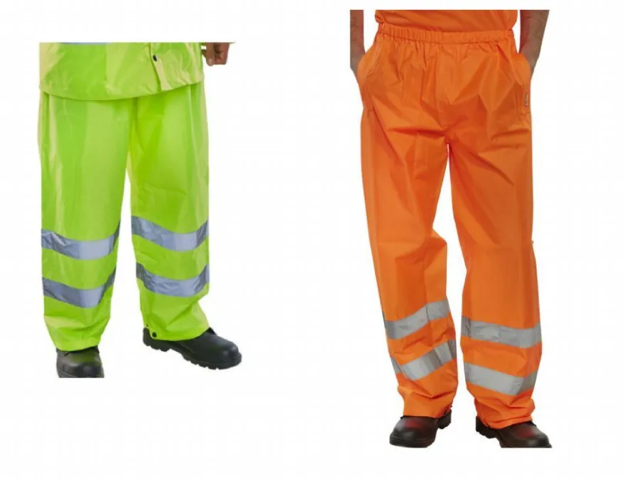 Warnschutz Regenhose gelb orange Arbeitshose Warnschutzhose Hose S - 6XL BEE
