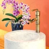 Waschbecken Marmor mit Armatur Aufnahme Naturstein Weiß Bad Aufsatzwaschbecken