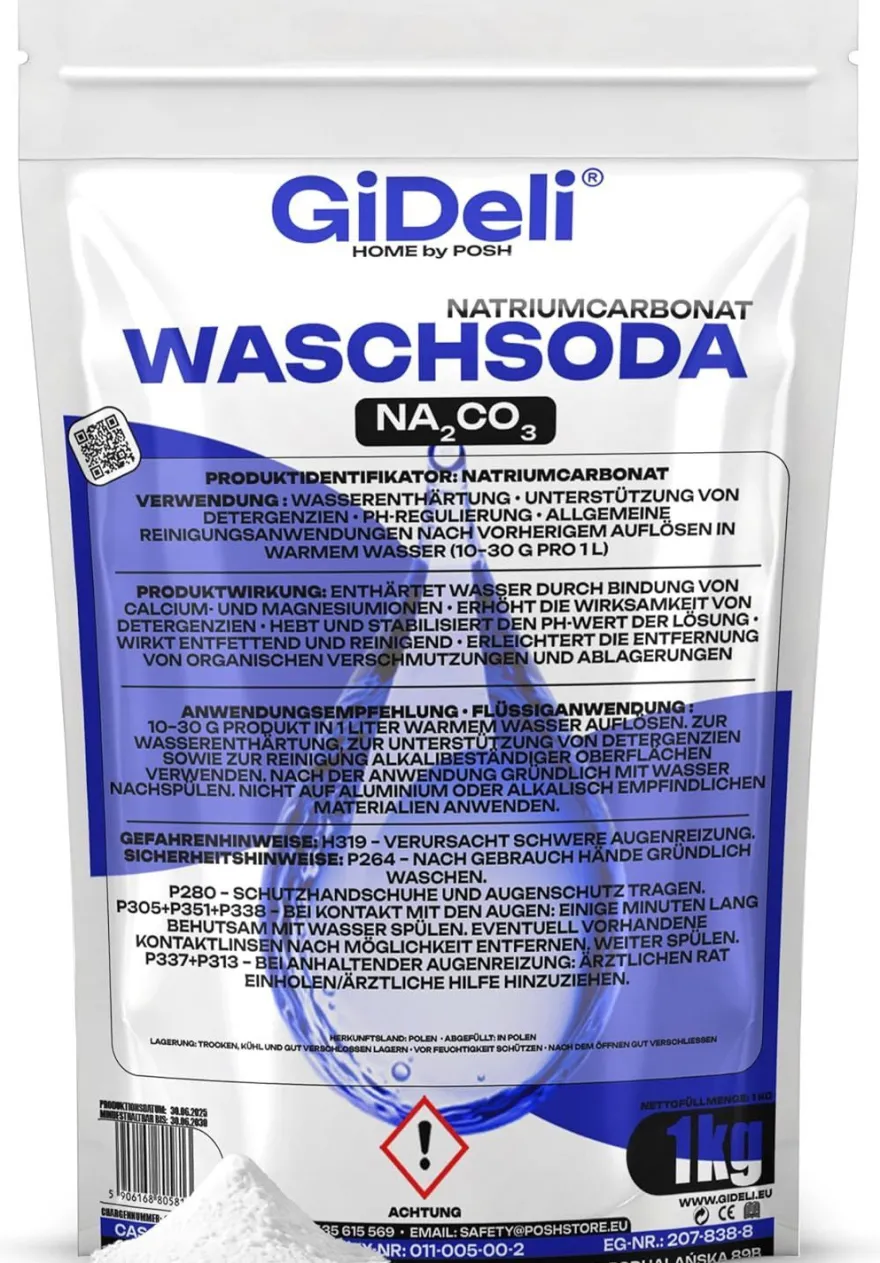 Waschsoda 5kg Natriumcarbonat Na2CO3 Kalziniert Waschmittel Waschpulver GiDeli