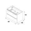 Waschtischunterschrank Monterrey 600 2 Schubladen Macchiato